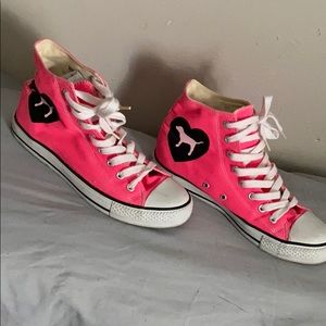 PINK brand high top converse like shoes